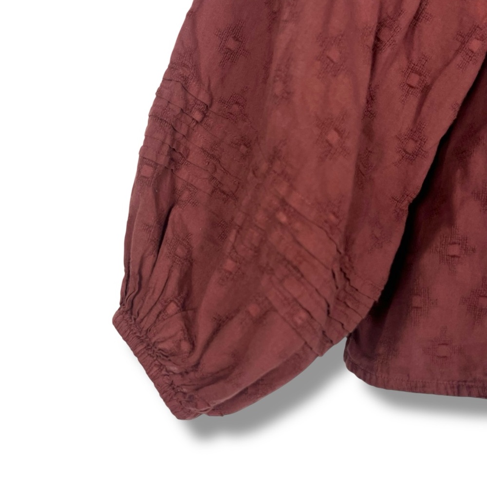 Anthropologie Cleobella Antonia Blouse Romantic Cottagecore XSP Sienna Brown - Picture 5 of 10